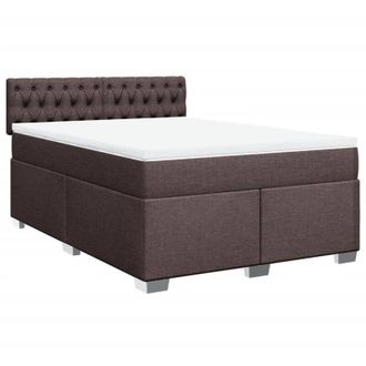 vidaXL Vidaxl - Cama Box Spring Con Colch&oacute;n Tela Marr&oacute;n Oscuro 160x200 Cm