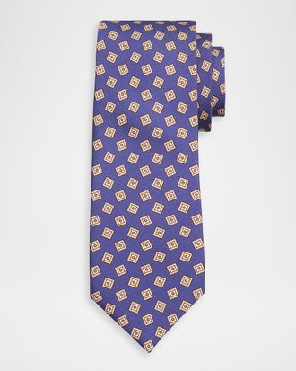 Isaia Men & apos;s Geometric Silk Tie