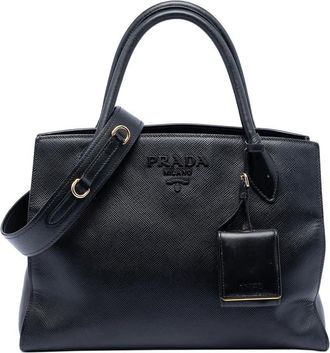 Prada Pre-owned Prada Saffiano Cuir Monochrome Satchel Ladies W44RAQSSJBPHRRMK