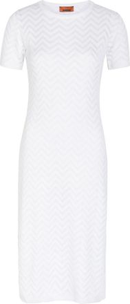 Missoni Chevron-knit Cotton-blend Midi Dress - White - 42 (UK10 / S)