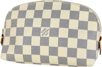 Louis Vuitton White Damier Azur Pochette Pouch (Pre-Owned)