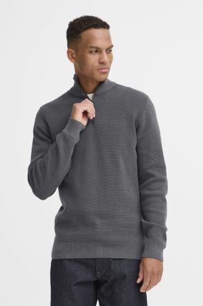 Blend Stehkragenpullover BLEND BHBAAL HALF ZIPP KNIT, Herren, Gr. XL, grau (iron gate), Strick, Obermaterial: 70% Baumwolle, 30% Nylon, unifarben, regular f