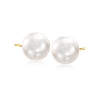 Ross-Simons 10-11mm Cultured Pearl Stud Earrings in 14kt Yellow Gold