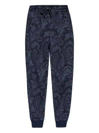 Etro paisley-print drawstring sweatpants - Blue