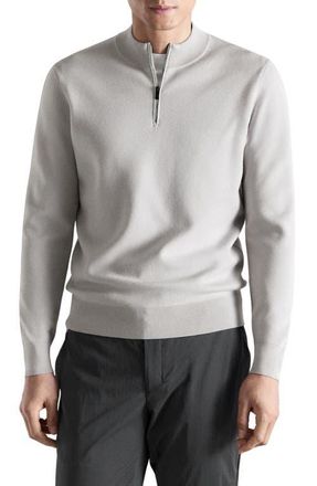 Mango Comfort Quarter Zip Sweater in Ice Grey at Nordstrom, Size Medium