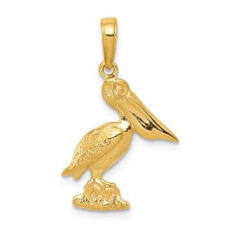 Diamond2Deal 14k Yellow Gold Pelican Pendant