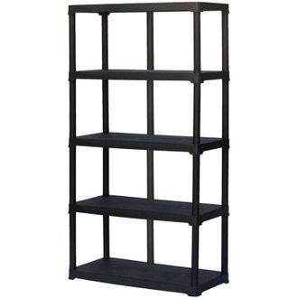 Dmora Estante De 3 Albergue Con Doble Capacidad En Polipropileno, Estante Para Interiores O Externos, 100% Made In Italy, 80x78h176 Cm, Color Antracita - Dm