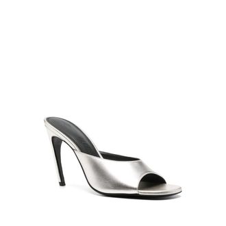 The Attico Silver Laminated Slip-On Heels