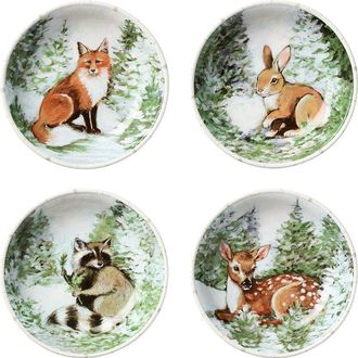 Certified International Winter Cabin Set Of 4 Soup Bowls