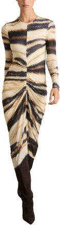 Reiss Georgia Printed Ruched Wool-Blend Dress