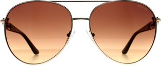 Guess Aviator Womens Shiny Pale Gold Brown Gradient GU00158 Metal - One Size