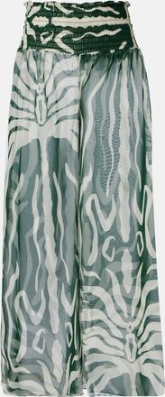 Johanna Ortiz Printed sheer wide-leg pants