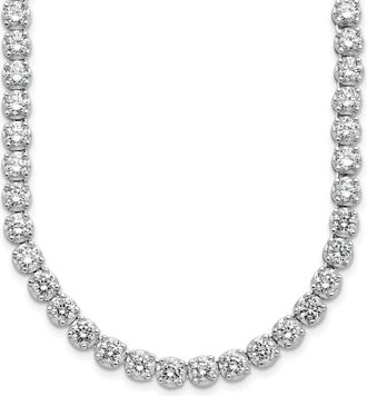 Diamond2Deal Sterling Silver Cubic Zirconia Tennis Necklace 18