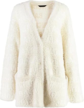 Balenciaga Jacquard Motif Cardigan - Dames - Vesten - Beige - M - Wol - Truien & Vesten