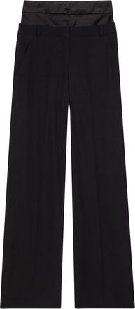 Erdem Layered-effect Wide-leg Wool Trousers - Black - 12 (UK12 / M)