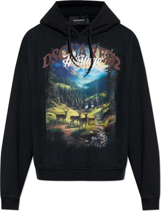 Dsquared2 Sweatshirts & Hoodies - Heren - Hoodies - Zwart - 2XL - Katoen - Hoodies & sweatvesten