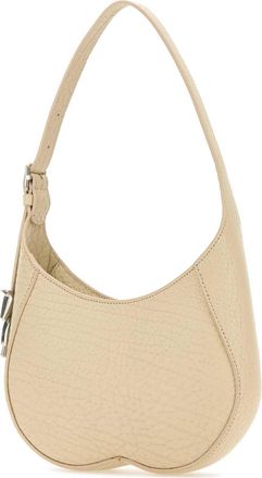 Burberry Womens Croc-Embossed Calf Leather Shoulder Bag Beige