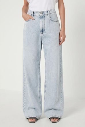 Brunello Cucinelli Light Blue Wide Leg Trousers, Brand Size 44 (US Size 10)