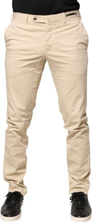 PT01 Beige Mid Waist Men Skinny Fit Chino Trouser Mens Pants (Pre-Owned)