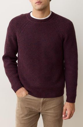 Marine Layer Inverness Rib Crewneck Sweater in Sangria/Veneer at Nordstrom, Size Xx-Large