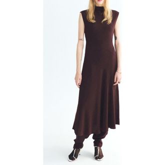 Mango Coco Mock Neck Sleeveless Dress in Brown at Nordstrom Rack, Size 2