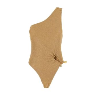 Os&eacute;ree One-piece, female, Beige, Size: S Lumiere Stones One Shoulder Maillot