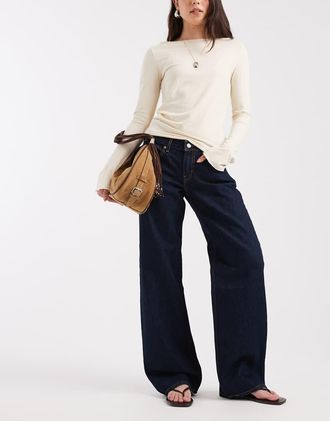 Levi's Jeans a vita bassa ampi colore neutro-Blu