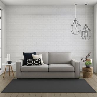 Dmora Sof&aacute; Fijo Dospin, Sof&aacute; De 3 Plazas, 100% Made In Italy, Sof&aacute; De Sal&oacute;n En Tela, Con Reposabrazos Est&aacute;ndar, Cm 220x95h90, Gris - Dmora
