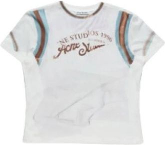Acne Studios Trompe Loeil Logo-Print Katoenen Jersey T-Shirt - Dames - T-shirts - Veelkleurig - M - Katoen - Tops
