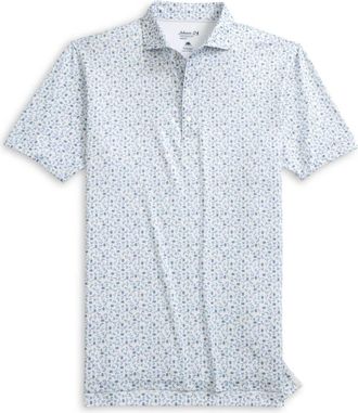 Johnnie-O Mens Cabana Bar Performance Polo In Carbon Fiber