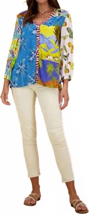 Rubyyaya Celebration V-Neck Shirt In Multi