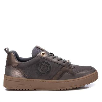 Xti Womens Leather Trainers Sneakers In Grey