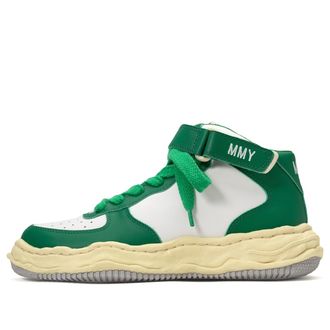 Miharayasuhiro WAYNE VL OG Sole Leather High-top Sneaker Green A09FW729-WHTGRN