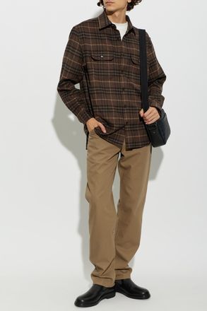 Burberry Wool Shirt Cadoc, Mens, Brown