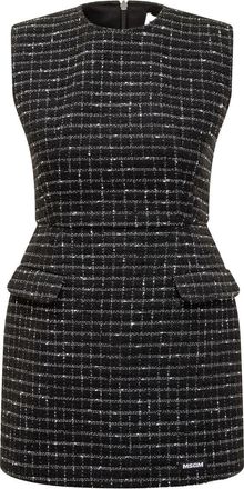Msgm checked tweed dress - Black