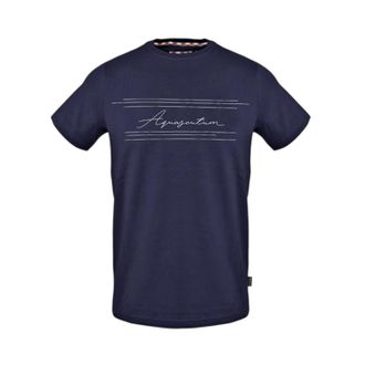 Aquascutum Heren Handtekening T-shirt met ronde hals (Marine)