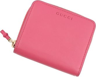 Gucci Bamboo Pink Leather Wallet (Bi-Fold) (Pre-Owned)