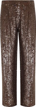 P.A.R.O.S.H. Sequined Trousers with Fitted Silhouette and Flared Hem