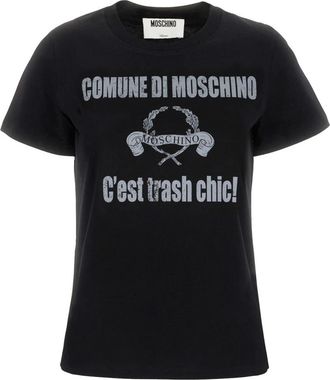 Moschino T-shirt - Dames - T-shirts - Zwart - L - Katoen - Tops