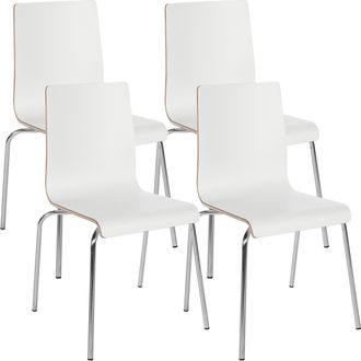 Clp Set De 4 Sillas Apilables Gahanna Blanco