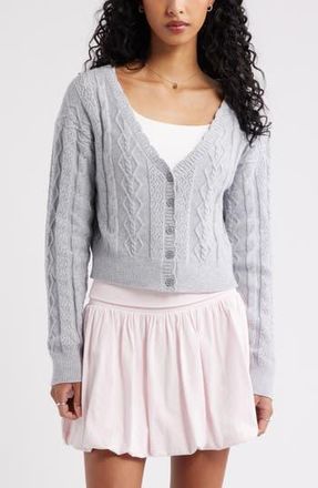 BP. Mixed Stitch Cardigan in Grey Soft Heather at Nordstrom Rack, Size X-Large