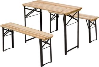 OUTSUNNY Outdoor Picnic Table Portable Folding Camping Patio Beer Table Set