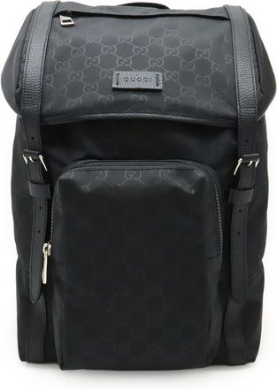 Gucci Black Nylon Leather Backpack (Pre-Owned)