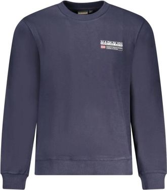 Napapijri Cotton Sweater - Heren - Sweatshirts - Blauw - 2XL - Katoen - Hoodies & sweatvesten