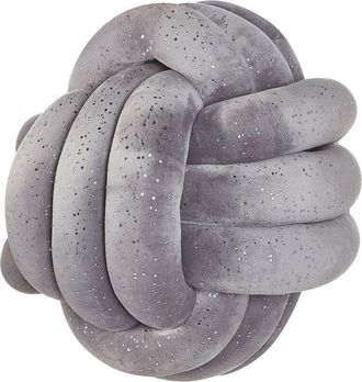 Beliani Coj&iacute;n Decorativo Almohada Nudo Gris Brillante 30 X 30 Cm Accesorios Decorativos Malni