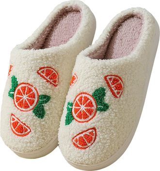 Generic Flower Pattern Thick Warm Cotton Slippers for Girls Floral Slippers Women Womens Flower Slipper Fancy Printed Colourful Slipper Home Shoes Everyday We