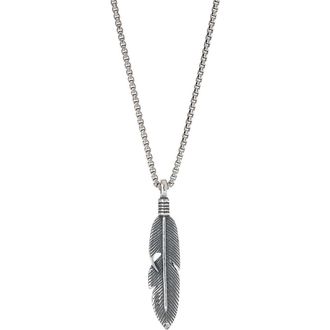 Degs & Sal Feather Pendant Necklace in Silver at Nordstrom