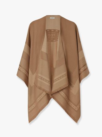 Fendi Poncho con lavorazione jacquard in lana e cashmere - FENDI - gender_Woman