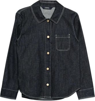 Max Mara Blouse met contrasterend stiksel - Blauw