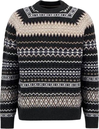 Barbour Hase Fair Isle Crew Neck Jumper - Heren - Ronde hals truien - Veelkleurig - M - Wol - Truien & Vesten